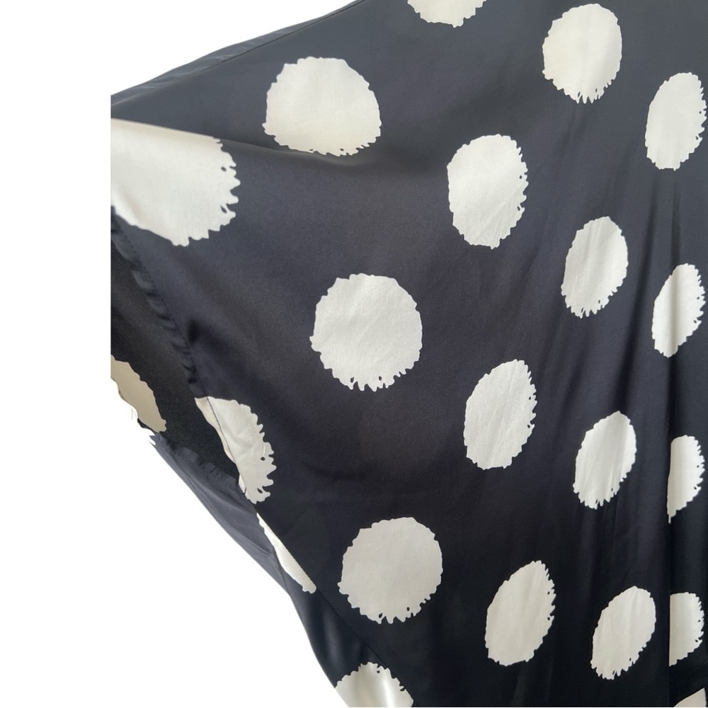 NWT Brave + True Claudia Shirt Black Ivory Spot High Low Button Front One Size - Picture 9 of 12